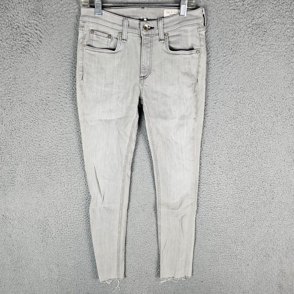Rag & Bone Gray Ankle‎ Skinny Jeans Size 25 Raw Hem